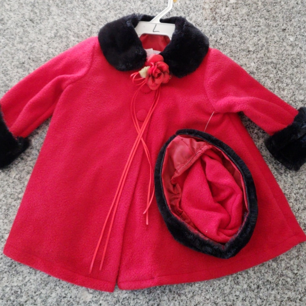 Faux Fur Red Coat